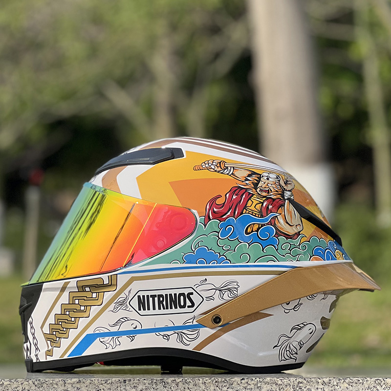摩托车头盔男女士个性炫酷四季机车赛车3C认证安全大尾翼覆式全盔