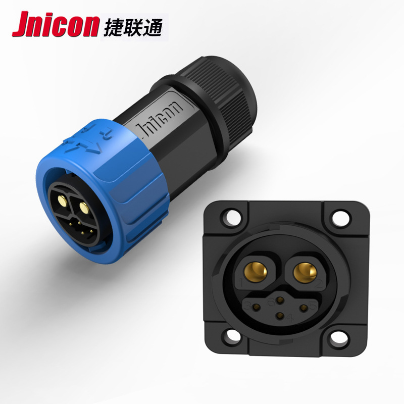 Jnicon捷联通M23自锁2+1+5锂电池50A防水插头 电动摩托车充放电口