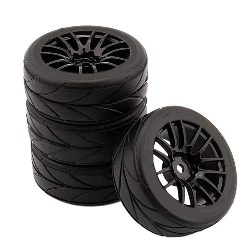 速发4Pcs 1/10 Rubber Tire Rc Racing Car Tires On Road Wheel