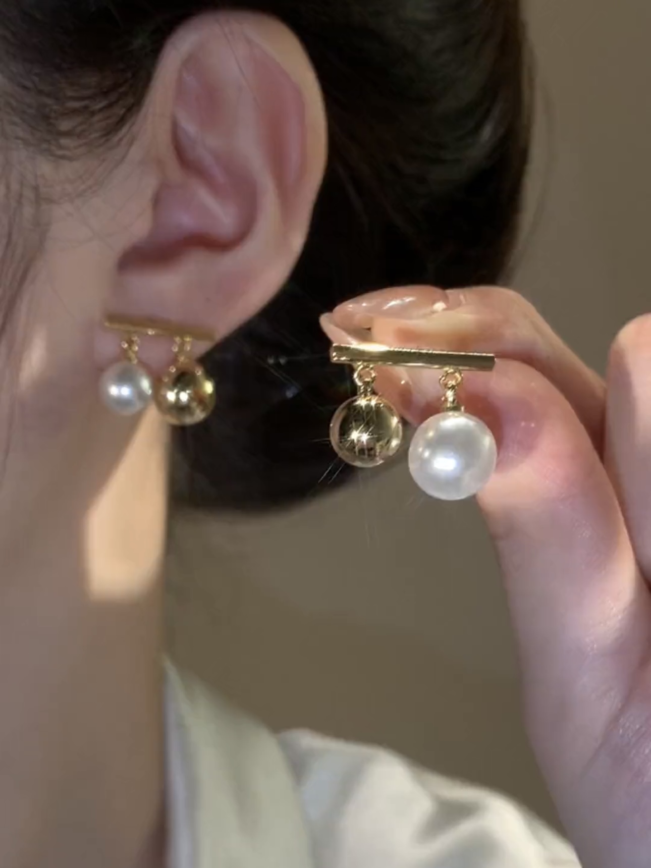 小众设计樱桃珍珠耳钉女2023新款潮爆款纯银气质耳环高级感耳饰女