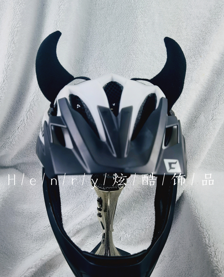 儿童平衡车成人摩托车电动车滑雪头盔装饰品头饰恶魔黑牛角耳朵