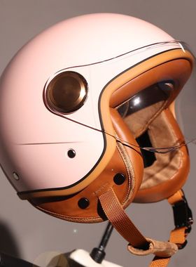 3C国标ORZ复古哈雷摩托车头盔男女电动踏板半覆式3/4半盔四季蓝牙