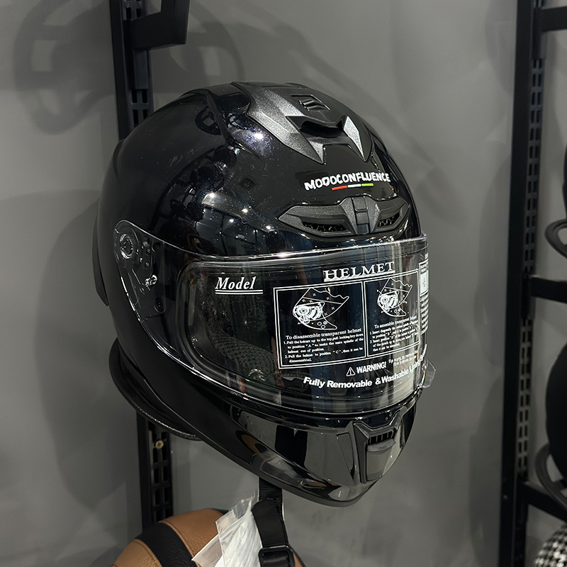 摩托车头盔复古巡航黑色男女情侣款四季通用3C认证蓝牙高颜值全盔