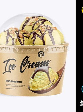 麦当劳冰淇淋全家桶ps样机爆米花桶包装产品设计素材模版智能图层