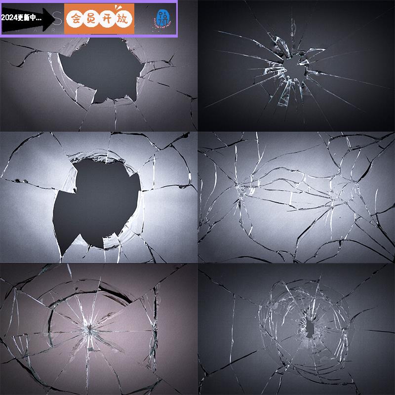 TP-04屏幕爆炸裂开玻璃碎片弹孔碎玻璃裂痕效果PSD海报设计素材