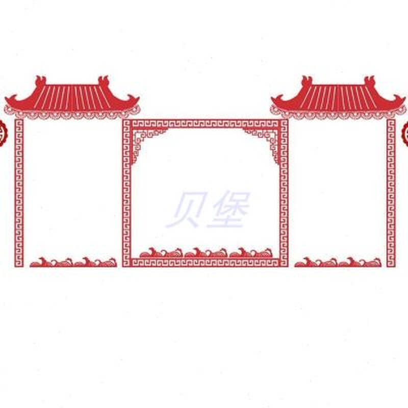 幼儿园墙面创意黑板报中国风装饰布置古典窗格边框材料花边条环创