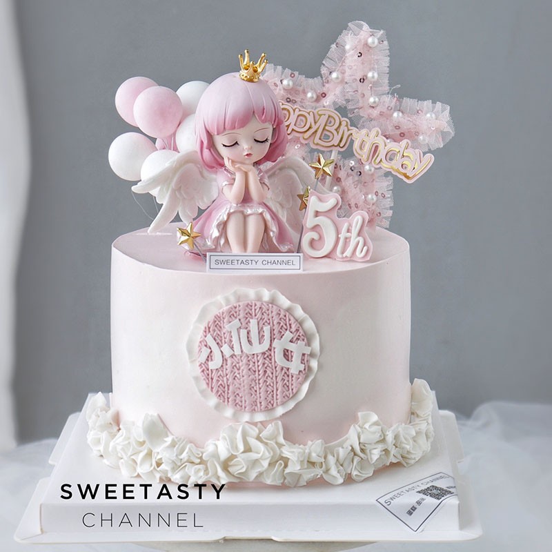 蜜雪儿公主蛋糕装饰品摆件网红仙女宝贝可爱女孩天使生日烘焙插件