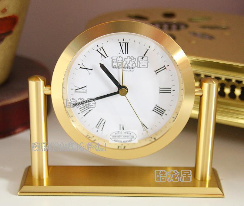 德国进口复古古典纯铜制造静音闹钟总统老板台钟座钟个性创意钟表