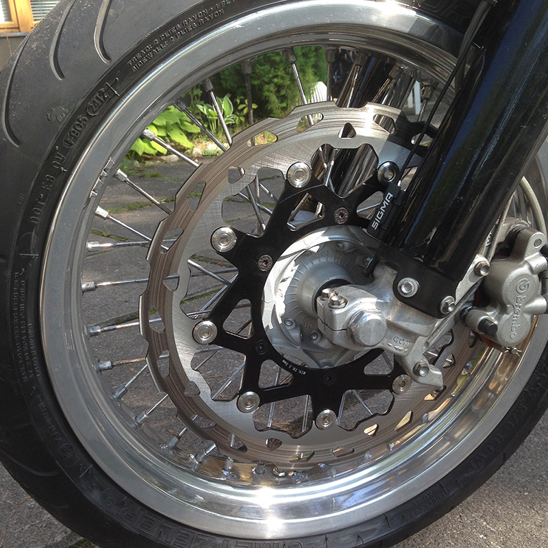 适用KTM越野摩托车改装320MM不锈钢刹车盘浮动碟刹盘转接码