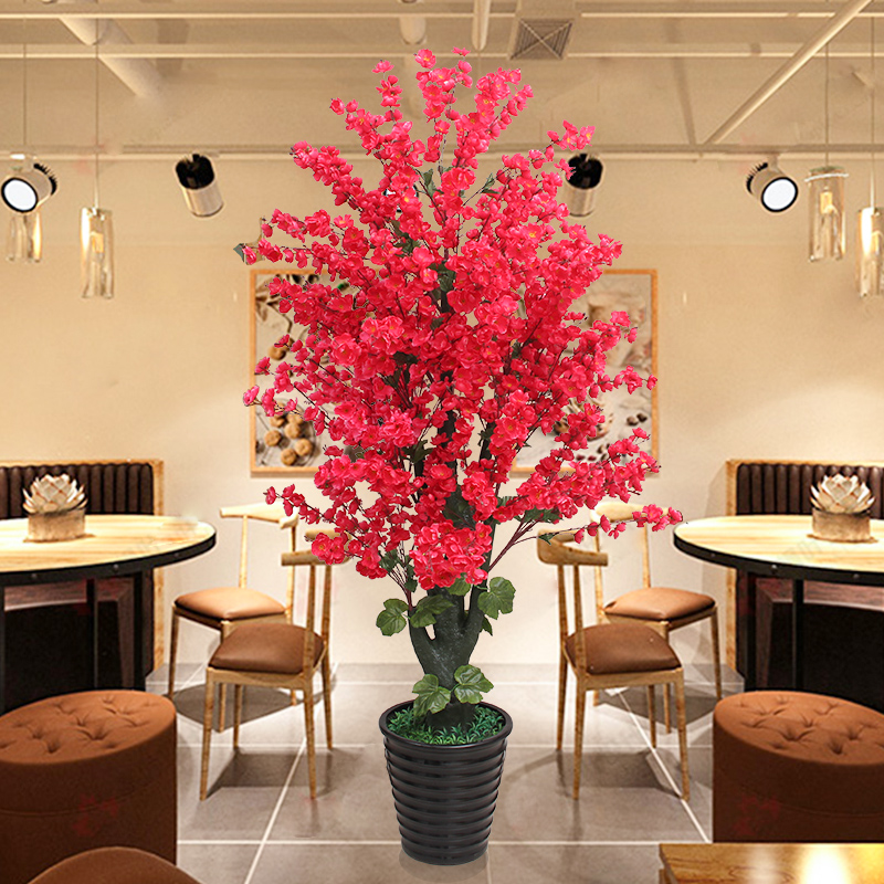 仿真绿植盆栽摆件大型桃花树客厅摆设落地假花室内装饰樱花防真花