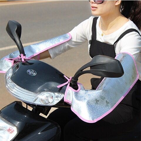 电动车手套自行摩托防晒水紫外线男女骑车加长款遮阳把套台铃雅迪