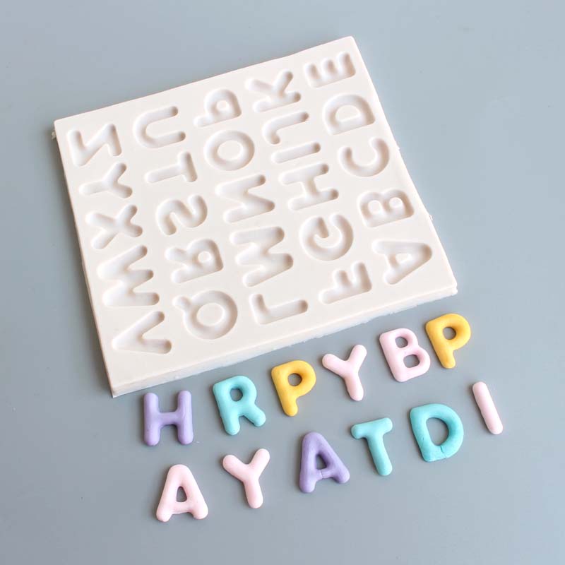 立体幼圆形英文26字母模具翻糖巧克力数字生日蛋糕装饰甜品卡通
