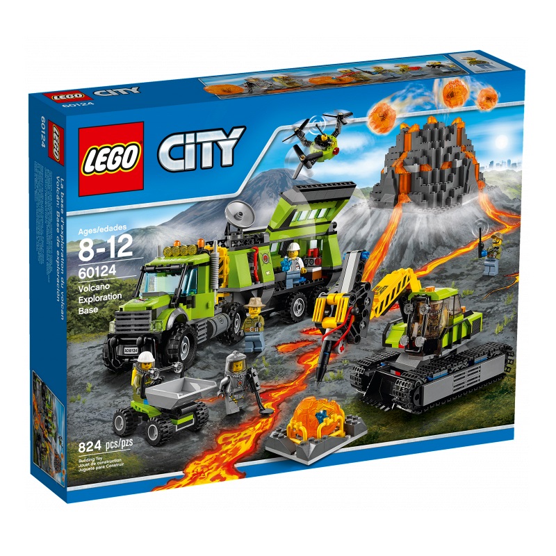 乐高LEGO 60124 城市系列 火山勘探基地 2016款儿童智力玩具