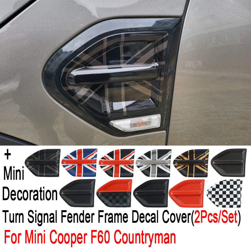 适用于宝马mini countryman新款F60叶子板转向灯装饰贴壳改装