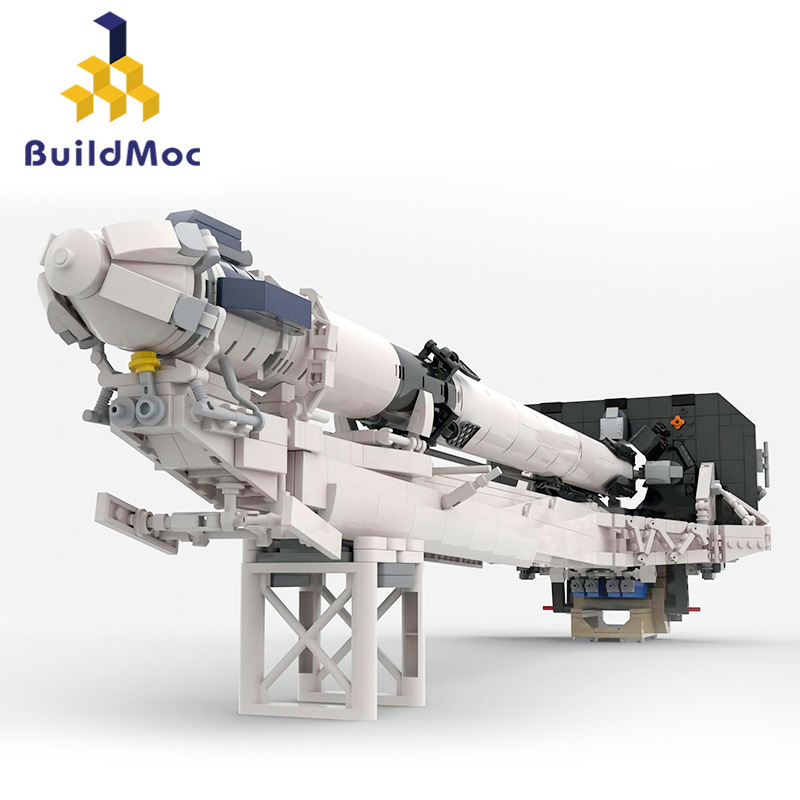 BuildMOC拼装积木玩具航天SpaceX猎鹰9号运载火箭发射塔太空模型
