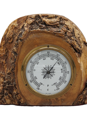 西洋收藏品 手工制作外壳天气检测仪湿度温度压力表 欧式家居摆件