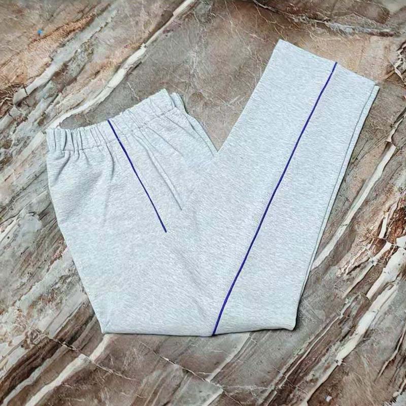 灰色一条道细紫色杠儿童男女中小学生加绒订做运动休闲长校服裤子
