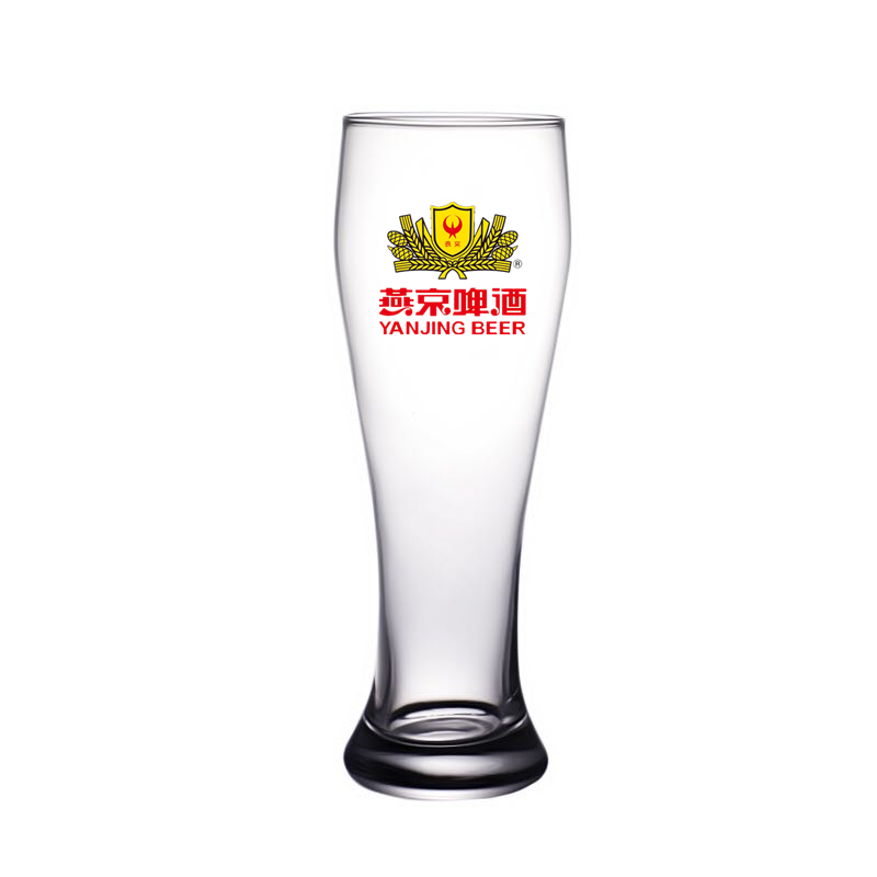 燕京啤酒杯可定制logo商用图标酒商供应加厚无铅玻璃啤酒杯小麦杯