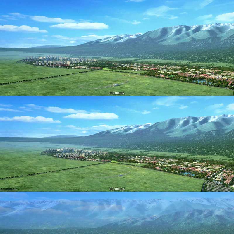 新疆 巴里坤美景 雪山 3D动画 三维建筑漫游 城市宣传片 视频素材