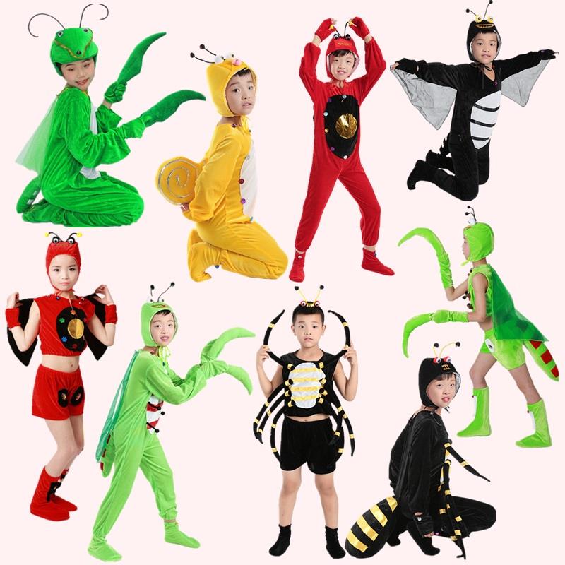 螳螂演出服儿大童卡通动物小蚂蚱蝗虫瓢虫蜘蛛苍蝇蝈蝈舞蹈表演服