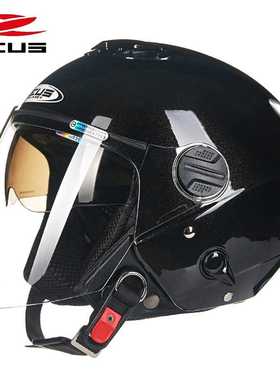 正品中国台湾ZEUS瑞狮头盔男摩托车3C认证双镜片半盔大码四分之三
