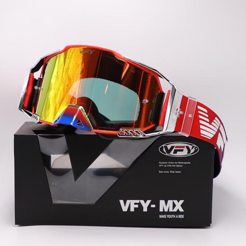 新款VFY越野摩托车n风镜快拆UV防撞镜片防雾防风沙头盔护目镜通用