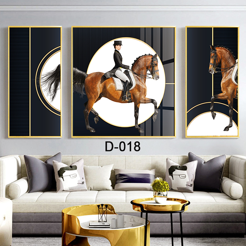 新款马到功成女骑士骑马客厅沙发背景墙装饰画橙色人物美女墙挂画