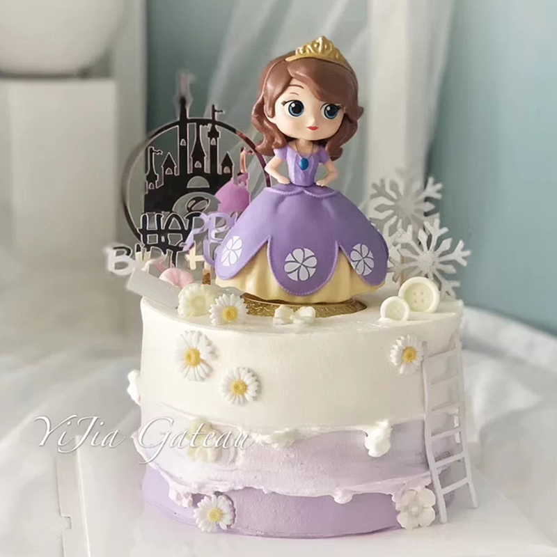 索菲亚蛋糕摆件小公主生日装饰城堡插牌网红 甜品台场景布置 女孩