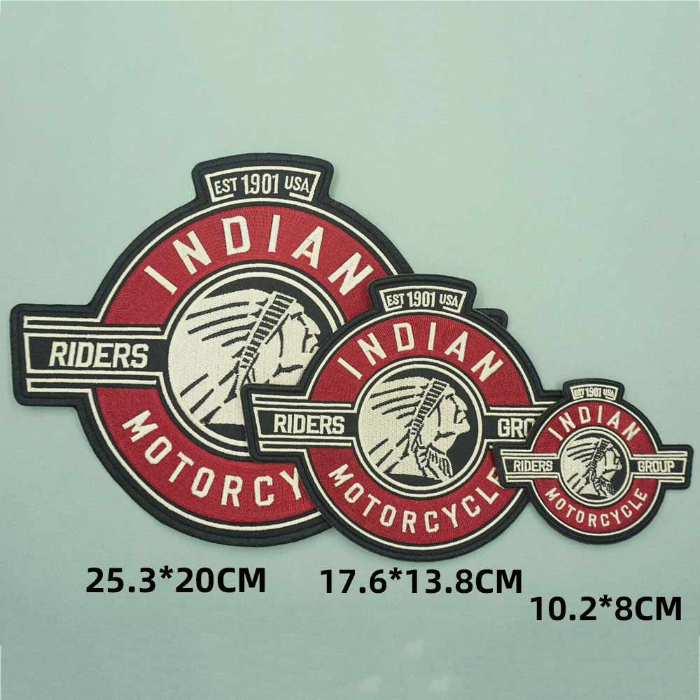 Indian印第安摩托车马甲外套微章刺绣布贴 三件套装饰DIY补丁贴