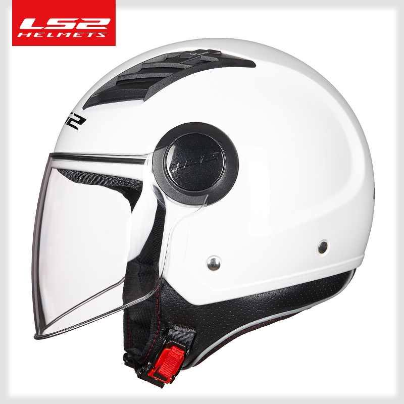 正品LS2半盔男女摩托车头盔四分之三加大大号电动车安全帽3c认证O