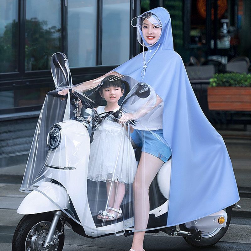 【德国进口】雨衣电动车双人母子女2023亲子电瓶摩托车专用雨披
