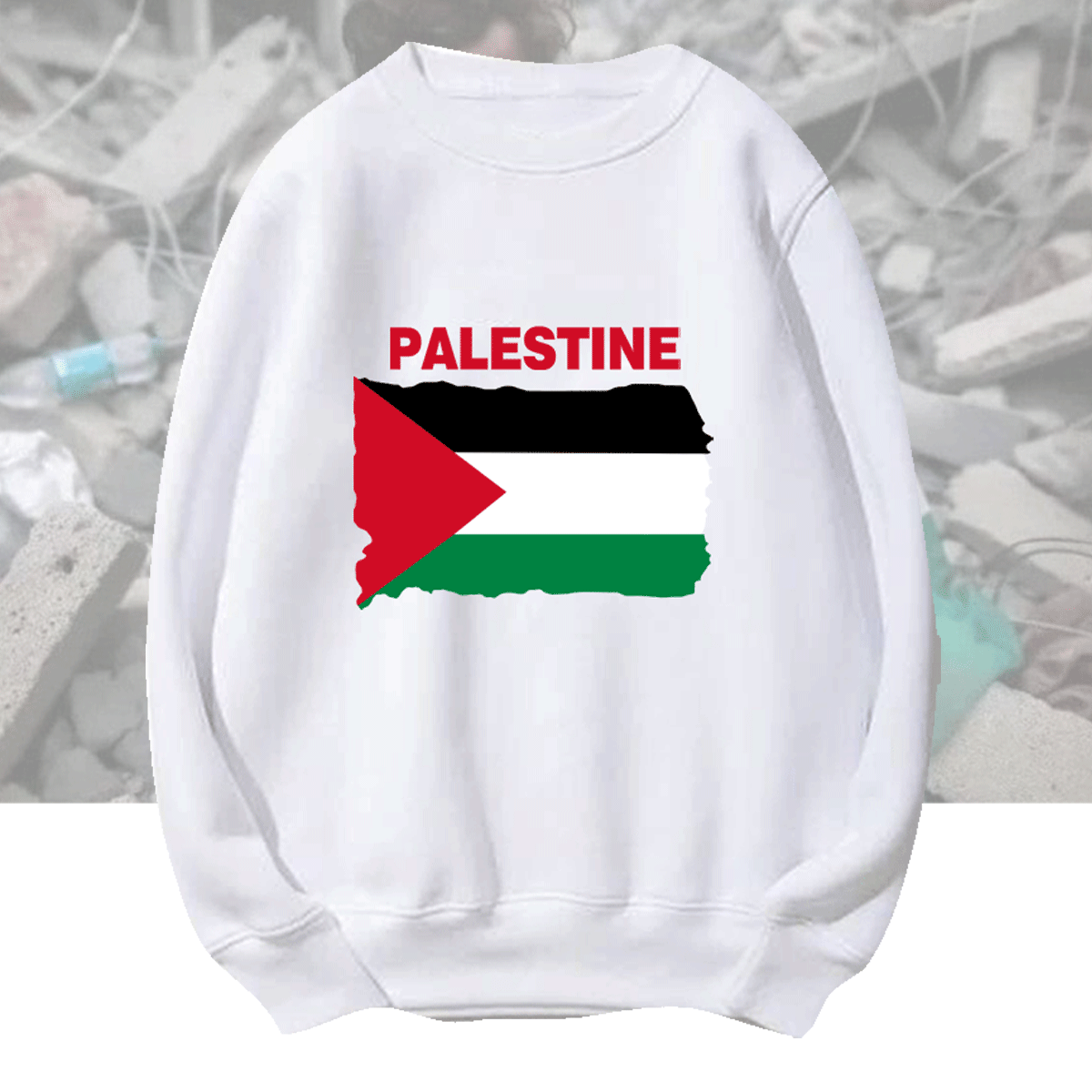 自由巴勒斯坦巴以冲突反对战争男女秋冬定制套头长袖圆领卫衣外套