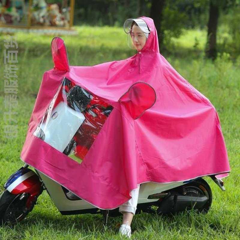 电瓶车亲子防水电动车摩托车雨衣超大女通用女士时尚卡通雨披单人
