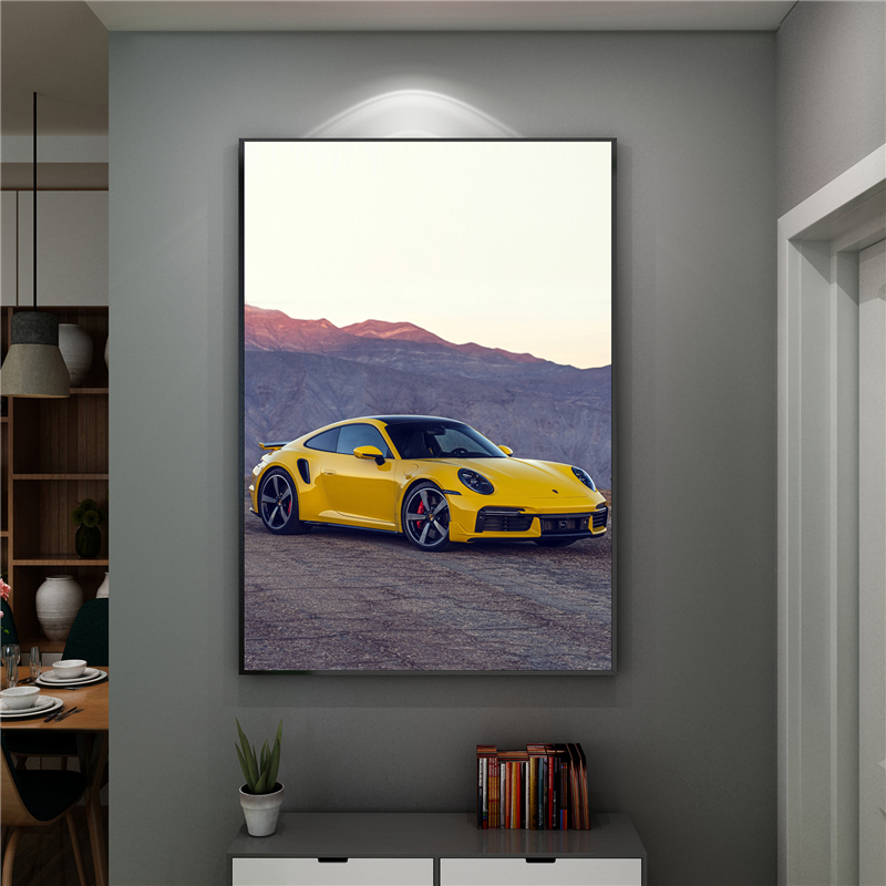 汽车主题装饰画海报 保时捷911豪车跑车4S店维修厂展厅挂画壁画