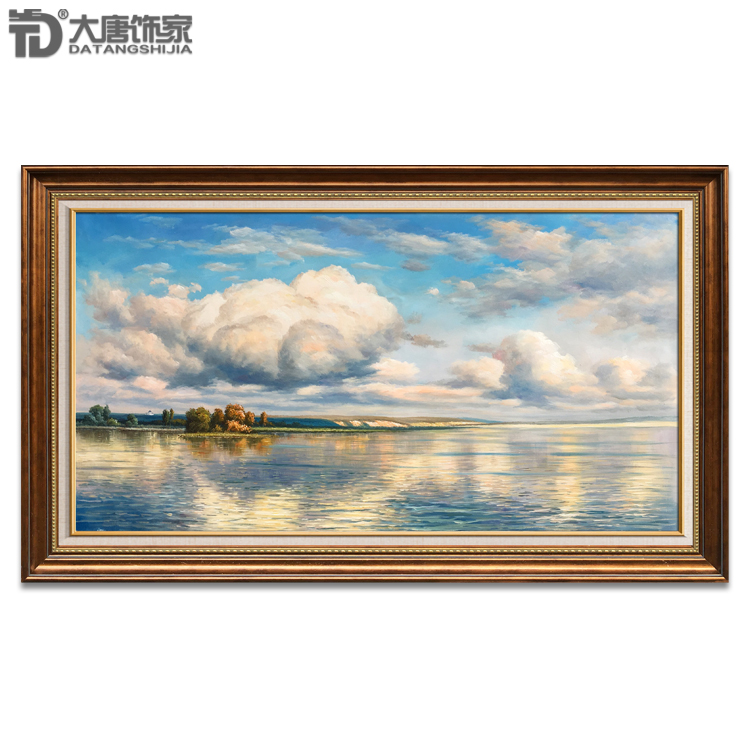 俄罗斯风景油画-天空之境 欧式客厅装饰画 手绘客厅风景油画N51