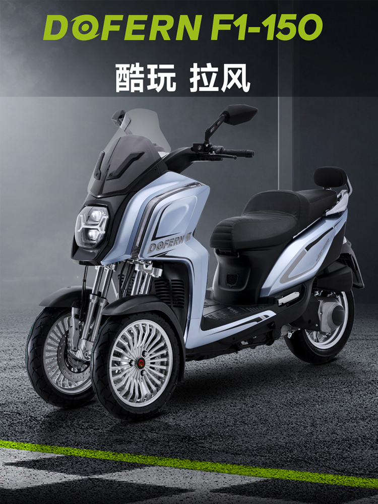 斗风F1-150cc（300CC)国产可上牌水冷发动机踏板燃油倒三轮摩托车