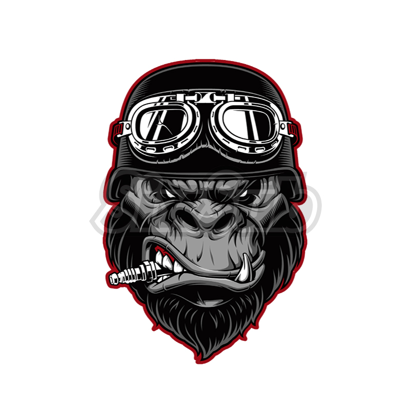 gorilla biker大猩猩骑自行车的人吉祥物火花塞摩托车车贴纸贴花