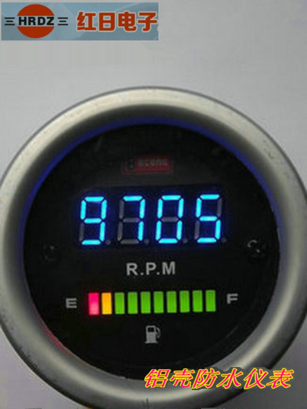 销铝壳防水仪表汽车摩托车数字转速表LED油量表二合一仪表送支品
