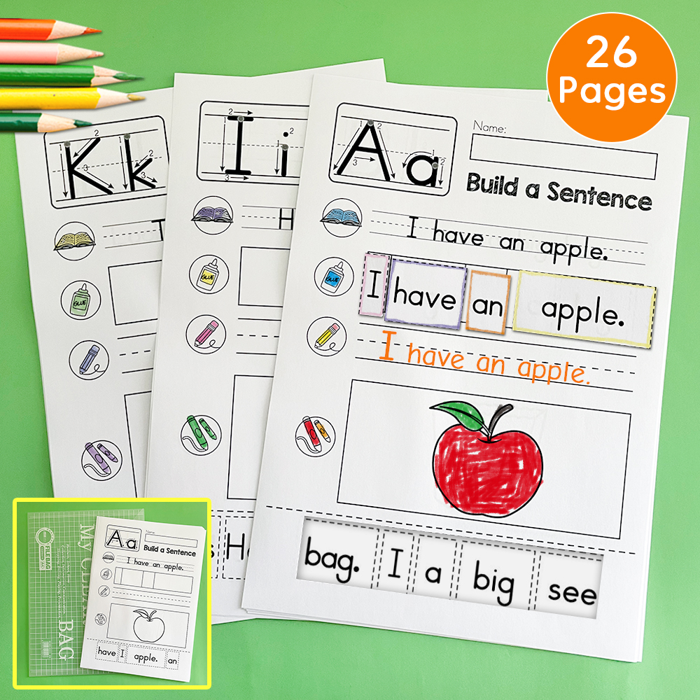 幼儿园英语26个英文字母大小写启蒙描红涂鸦控笔练习纸宝宝作业纸
