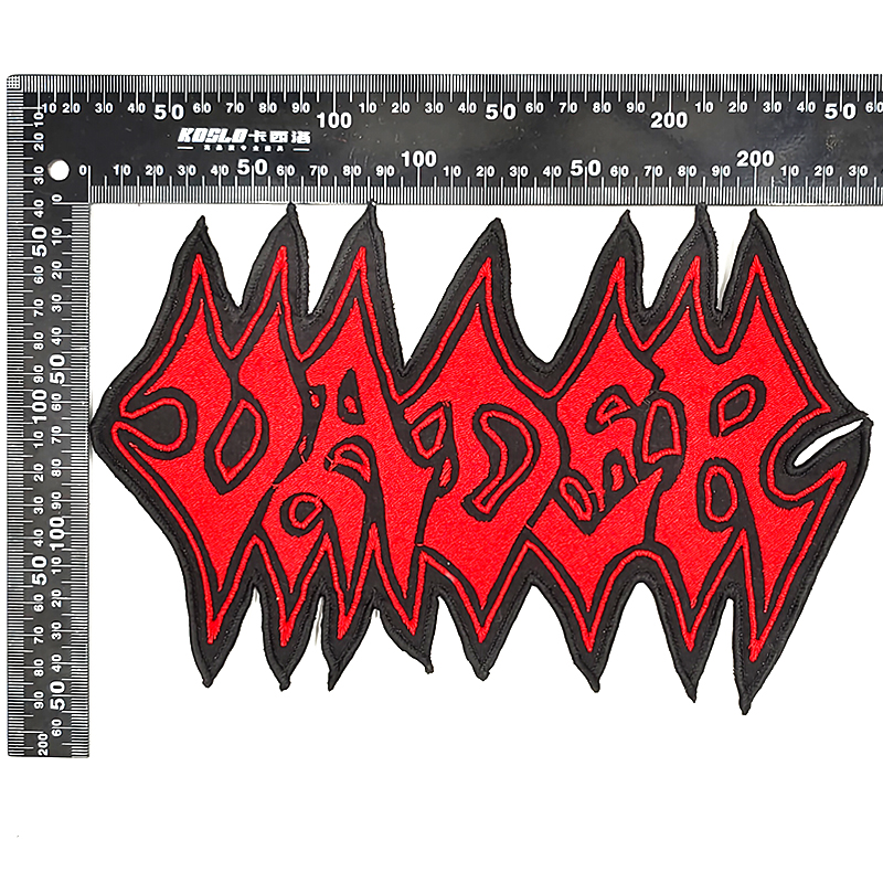 Vader 波兰著名死亡金属乐队异形Logo大布标红色字母刺绣装饰布贴