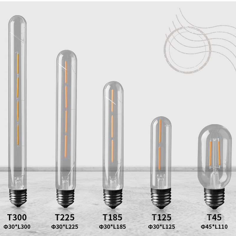 长条形灯泡爱迪生LED复古灯T45T125 T300暖光E27创意咖啡厅仿钨丝