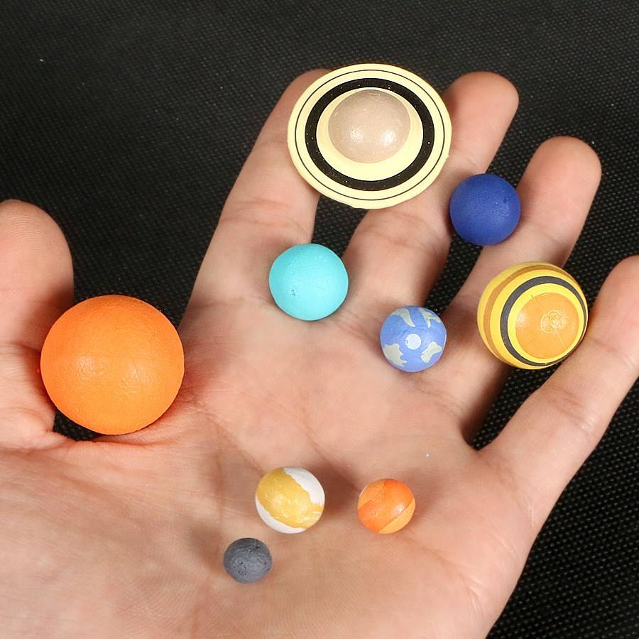 八大行星模型球太阳系九大行星摆件益智仿真科学玩具宇宙星球模型