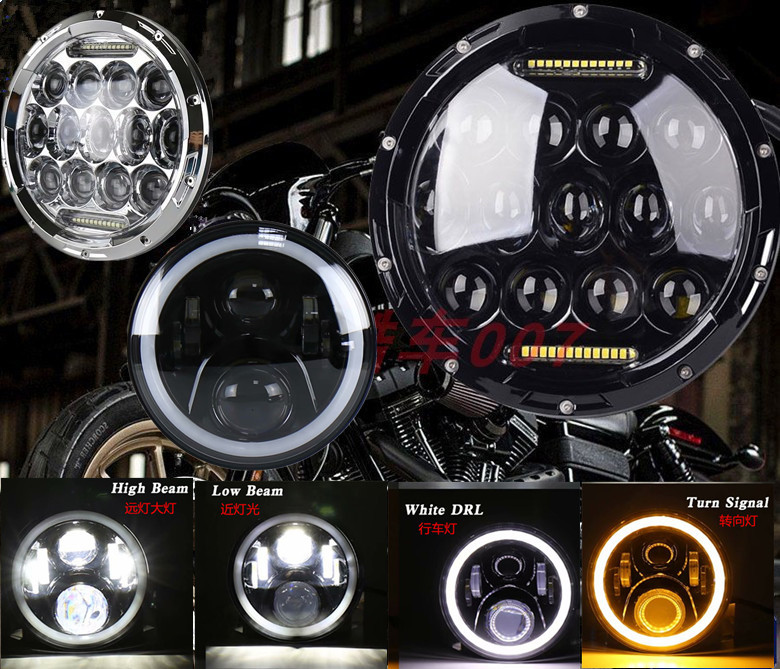 适用于黄龙300/600豪爵TR300巡航车CB400复古摩托车改装LED前大灯
