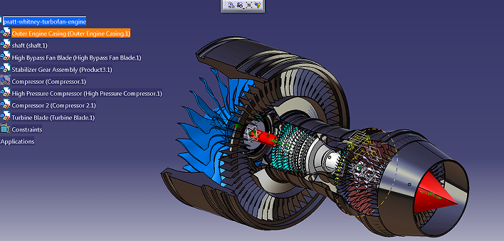 航空涡轮发动机3D模型