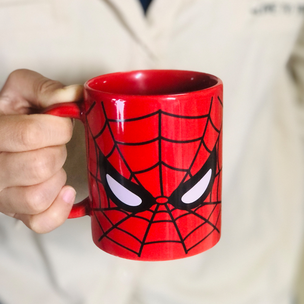 美国漫威复仇者联盟蜘蛛侠Spider-Man红色头像陶瓷马克杯水杯