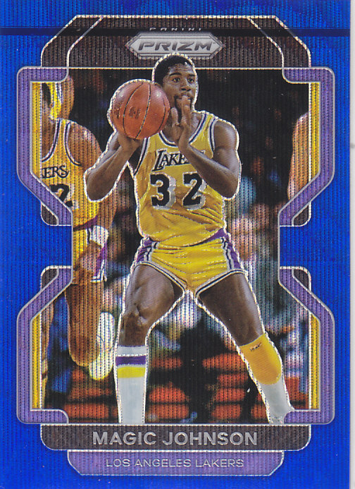 NBA球星卡2122Prizm普卡蓝波纹折凑套#248魔术师约翰逊
