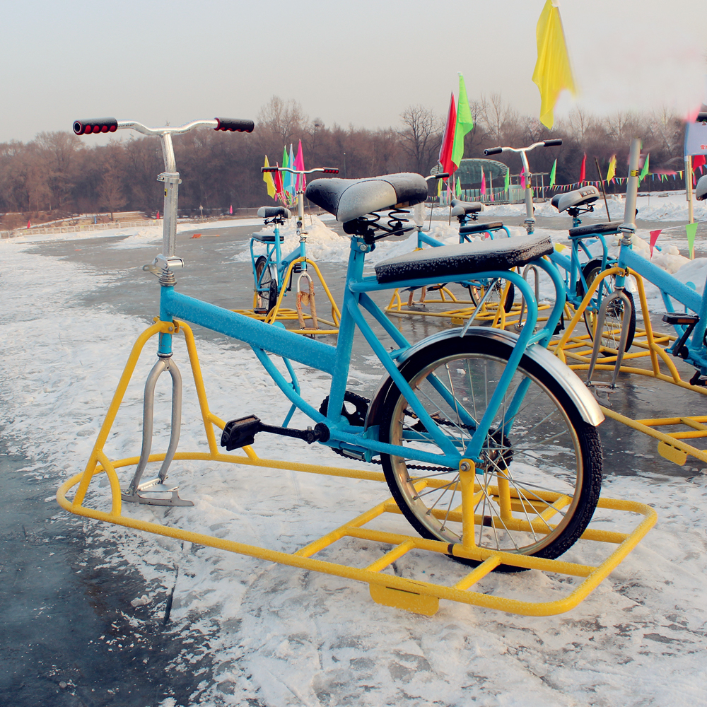 冰上自行车 滑冰车冰场出租玩具滑雪儿童成人双人骑车冰刀轮骑行