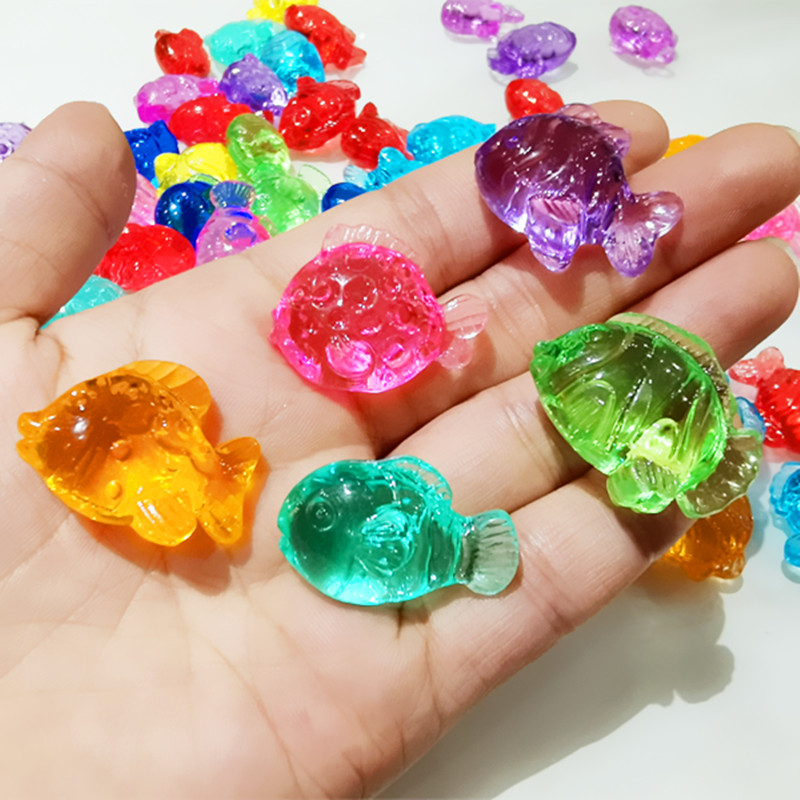 水晶宝石玩具儿童过家家游戏奖励鱼缸水底热带小鱼儿塑料动物摆件