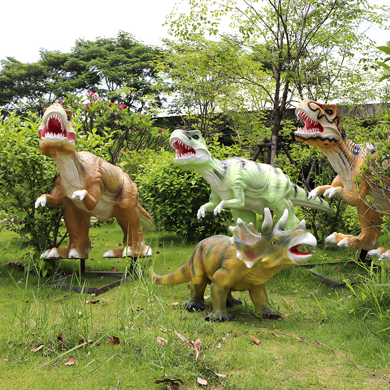 户外仿真玻璃钢恐龙摆件大型装饰品房地产公园商场游乐场景观雕塑