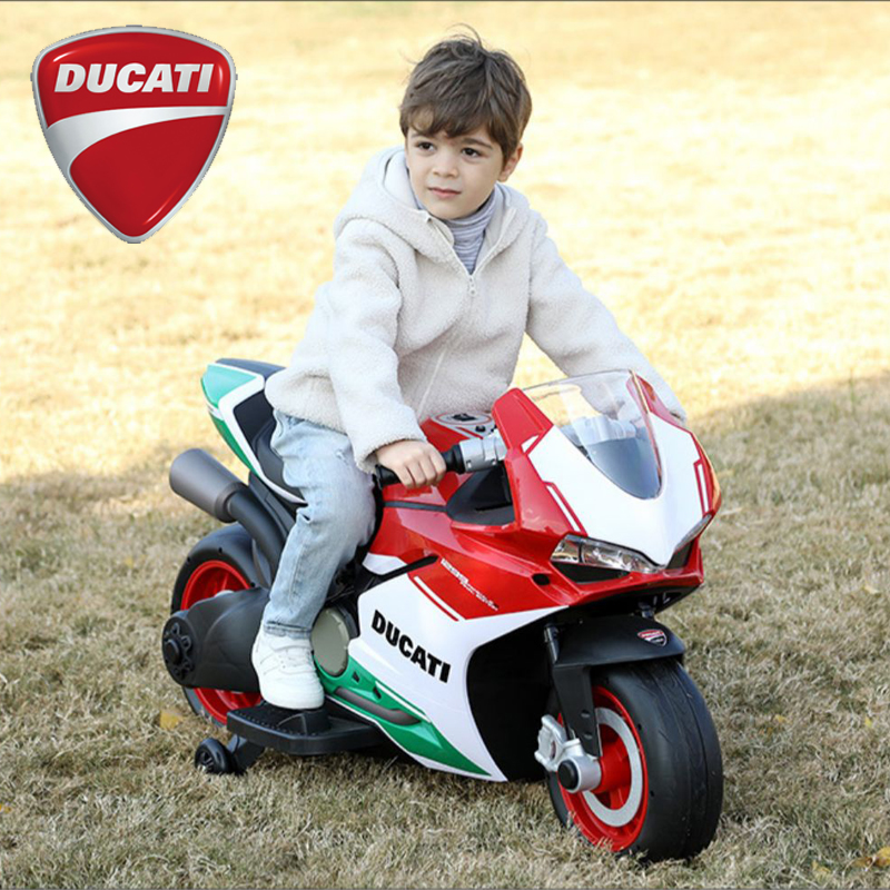 杜卡迪正版儿童电动摩托车可坐大人双人男女小孩四轮电动玩具汽车